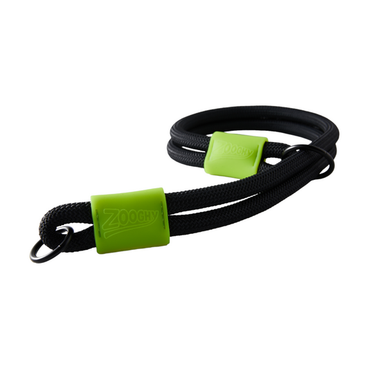 Coleira de Corda Dupla Preto com Verde