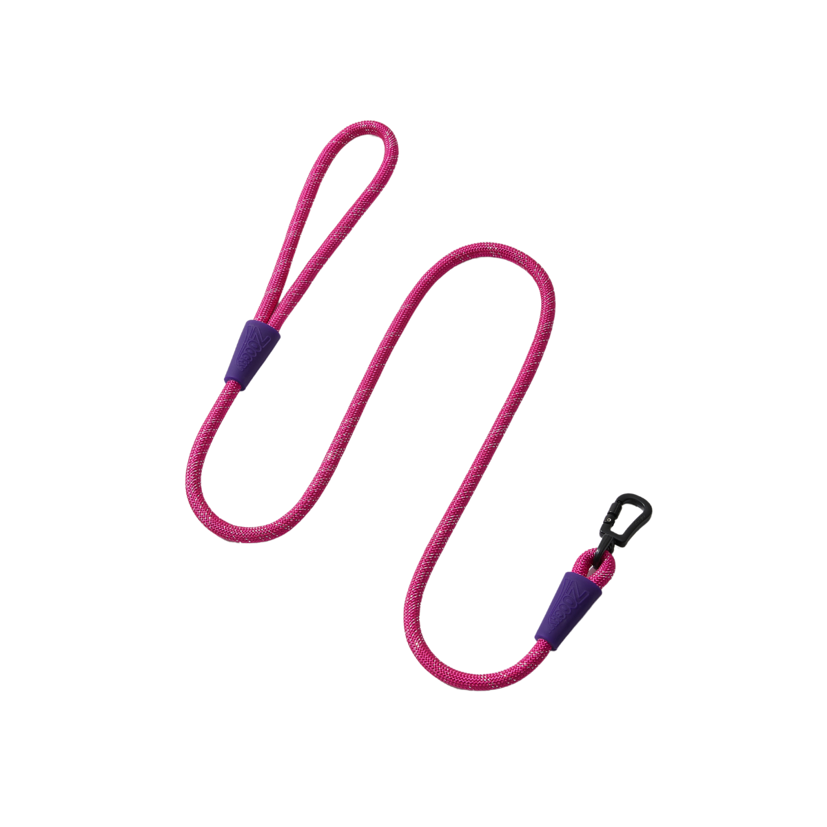 Guía de Cuerda con Mosquetón Brillo Fucsia