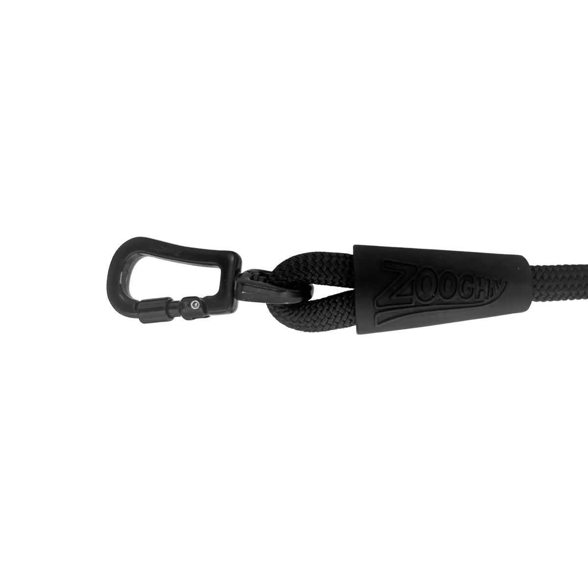 Guía de cuerda con mosquetón negro