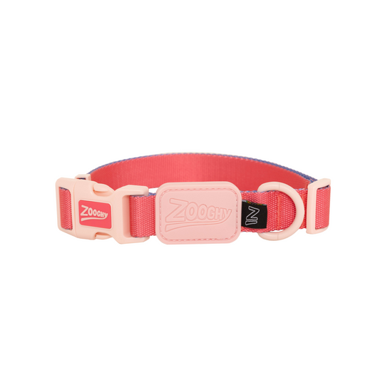 Coleira Dog Rosa e Violeta - Borracha Rosa